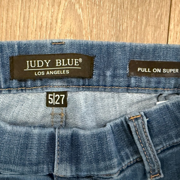 Judy Blue Pull On Super Flare Jeans Size 5 27 High Rise Stretch Denim - Picture 6 of 9